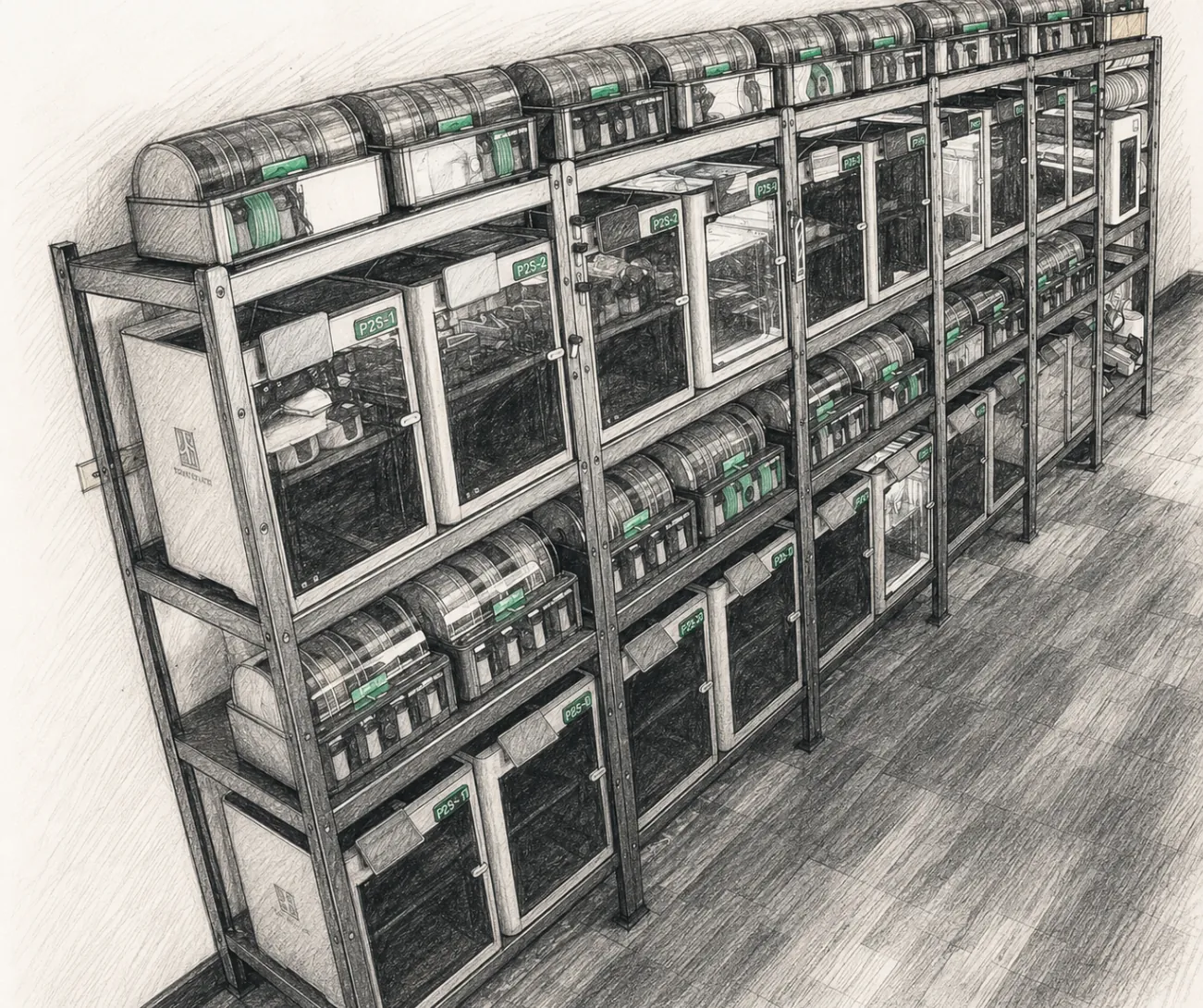 GRP 3D Printing farm shelves